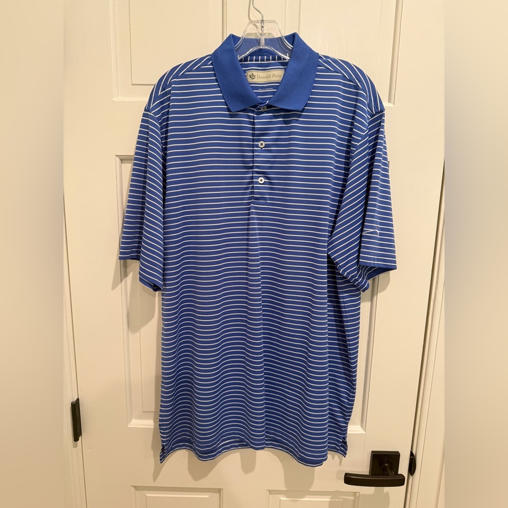 Donald Ross Green White Tobacco Road Golf Shirt, Size L